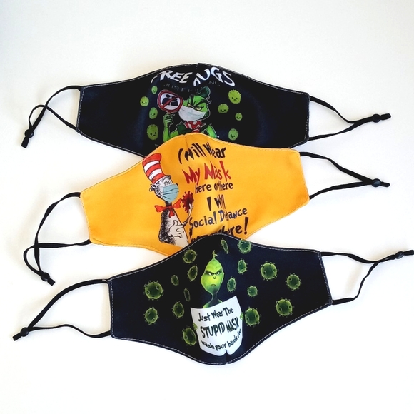 Dr. Suess Masks Set of 3 w/ Filters (Great for Those with Little Ones in NICU) - Picture 2 of 16